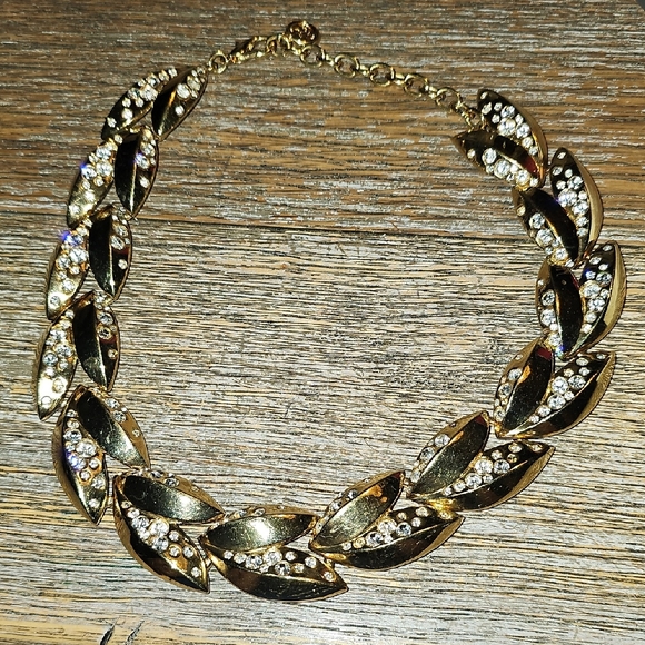 Givenchy Gold Plated Crystal Leaf Necklace, Paris Edition - Picture 1 of 8